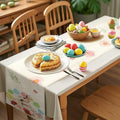 QIHOMPIB Easter Table Runner 13x72 Inch Pastel Rabbit Eggs Polyester by Deal US