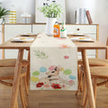 QIHOMPIB Easter Table Runner 13x72 Inch Pastel Rabbit Eggs Polyester by Deal US