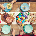 QIHOMPIB Easter Table Runner 13x72 Inch Pastel Rabbit Eggs Polyester by Deal US