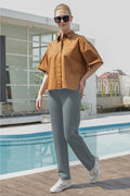 Women's Dress Pants Straight Work High Waisted Grey 29" Inseam Size 29 by Deal US