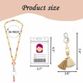 Teacher Lanyard with ID Holder Wooden Bead Silicone Boho Pendant Style E by Deal US