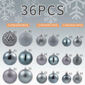 LANGXUN 36pcs Grey Christmas Tree Decorations Balls Shatterproof Ornaments by Deal US
