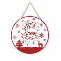 Absnfatu Let It Snow Christmas Wood Door Sign Hanging Decor by Deal US