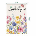 ZRTR Hello Spring Garden Flag 12x18 Inch Double Sided Burlap Floral by Deal US