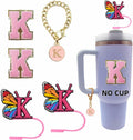 Stanley Cup Accessories Straw Cover Set IN CHENTHY 2pcs + Letter Charm Chains K by Deal US