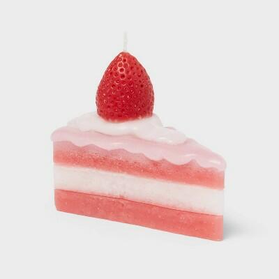 Room Essentials Strawberry Shortcake Figural Candle Medium Pink Unscented by Deal US