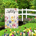 ZRTR Hello Spring Garden Flag 12x18 Inch Double Sided Burlap Floral by Deal US