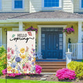 ZRTR Hello Spring Garden Flag 12x18 Inch Double Sided Burlap Floral by Deal US
