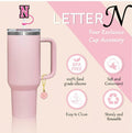 IN CHENTHY Straw Topper 2pcs Letter N Covers + Charm Chain + Alphabet Stickers by Deal US