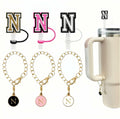 IN CHENTHY Straw Topper 2pcs Letter N Covers + Charm Chain + Alphabet Stickers by Deal US