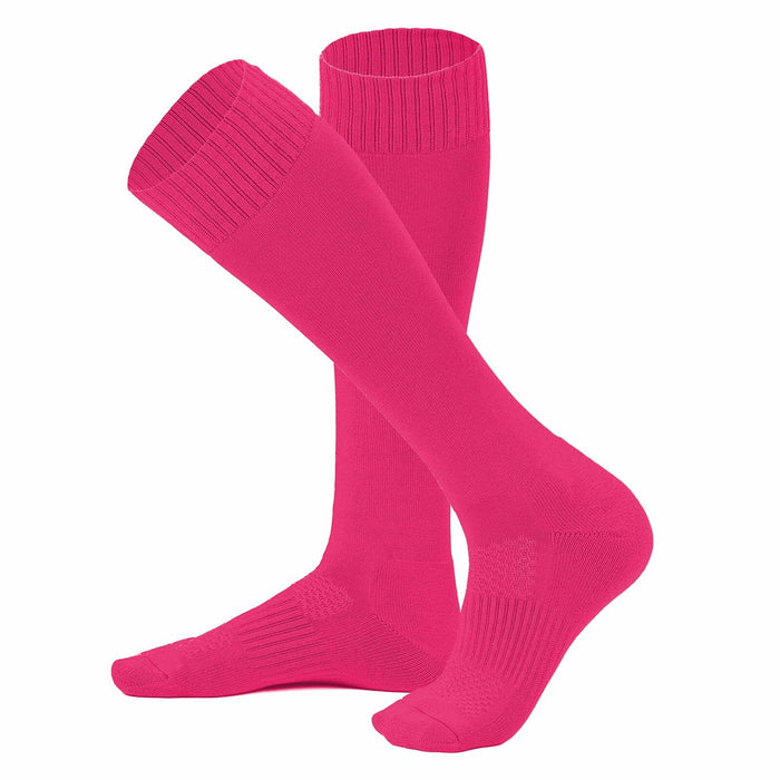 Zando Youth Athletic Multi-Sport Knee High Socks Pure Rose Red Size M 8-12 by Deal US