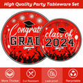 LELEMON Graduation Party Supplies Red Tableware Set Serves 25 Disposable by Deal US