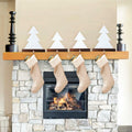 [Like New] Beeveer Christmas Tree Stocking Holder White Wooden Mantle Hanger 9.8 Inch 2 Pc by Deal US