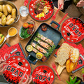 LELEMON Graduation Party Supplies Red Tableware Set Serves 25 Disposable by Deal US
