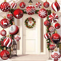 24pcs Red Peppermint Candy Ornaments & Yard Signs Christmas Tree Decor by Deal US