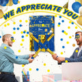 [Like New] Poen We Appreciate You Piñata with Stick Blindfold Blue Gold Confetti 16x12 Inch by Deal US