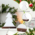 [Like New] Beeveer Christmas Tree Stocking Holder White Wooden Mantle Hanger 9.8 Inch 2 Pc by Deal US
