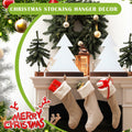 [Like New] Beeveer Christmas Tree Stocking Holder White Wooden Mantle Hanger 9.8 Inch 2 Pc by Deal US
