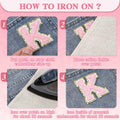 3Pcs Chenille Letter Patches Iron-On Pink 2 Inch Glitter Alphabet K by Deal US