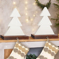 Beeveer Christmas Tree Stocking Holder Wooden Mantle Hanger White 9.8 Inch 2 Pc by Deal US