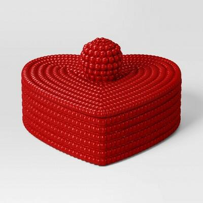 Threshold Beaded Heart Valentine's Decorative Box Home Decor by Deal US