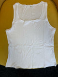siliteelon Womens Ribbed Knit Sleeveless Tank Top Square Neck White Size M by Deal US