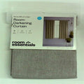 Room Essentials Heathered Gray Blackout Curtain Panel 42x63 Noise Reduction UV by Deal US