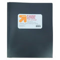 Plastic Folder 2 Pocket Portfolio Black Set of 6 - Letter Size by Deal US