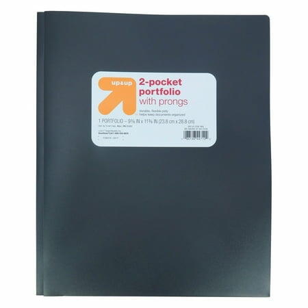 Plastic Folder 2 Pocket Portfolio Black Set of 6 - Letter Size by Deal US