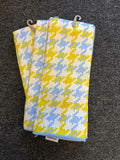 Target Set of 3 Waffle Houndstooth Hand Towels Blue Yellow 16x26 by Deal US