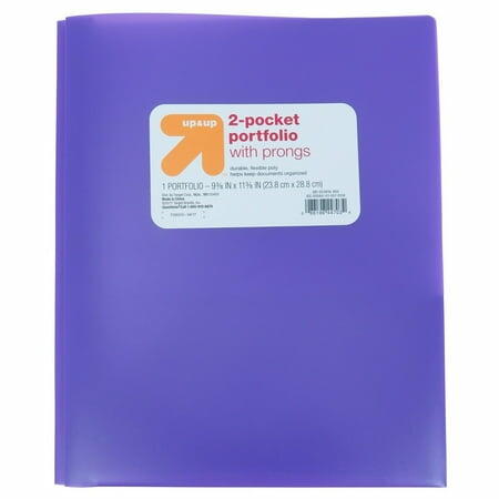 2 Pocket Plastic Folder with Prongs Purple Set of 6 Heavy Duty Letter Size by Deal US