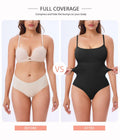 ZOPEUSI Thong Shapewear Bodysuit Tummy Control Seamless Square Neck Size L Black by Deal US