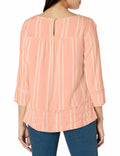 Riders by Lee Indigo Women's 3/4 Pieced Pintuck Popover Peach Bud Size L by Deal US