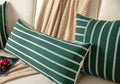 Boho Lumbar Throw Pillow Cover 14x36 Dark Green Striped Pack of 1 by Deal US