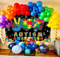 LIANNE Autism Awareness Backdrop Puzzle Piece Banner 6x3.6FT by Deal US