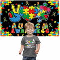 LIANNE Autism Awareness Backdrop Puzzle Piece Banner 6x3.6FT by Deal US