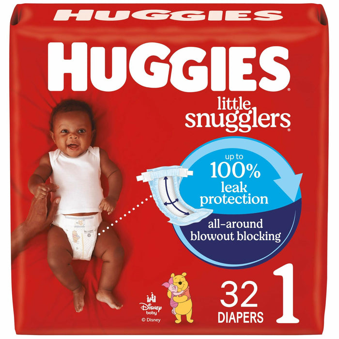Huggies Little Snugglers Baby Diapers White 32 Count Size 1 by Deal US