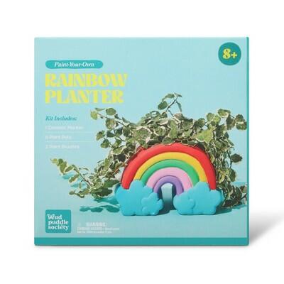 Mud Puddle Society Rainbow Planter Garden Art Kit 8pc Paint-Your-Own by Deal US