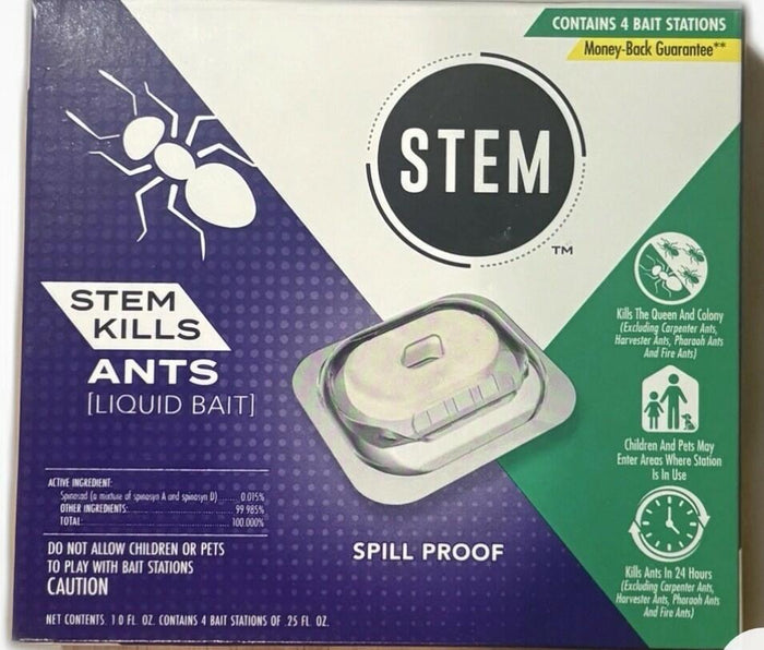 STEM Liquid Ant Bait Spill Proof 4 Stations .25 fl Oz Each Indoor by Deal US