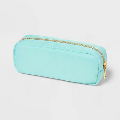 up&up Single Zip Pencil Pouch Light Teal Polyester Blue by Deal US