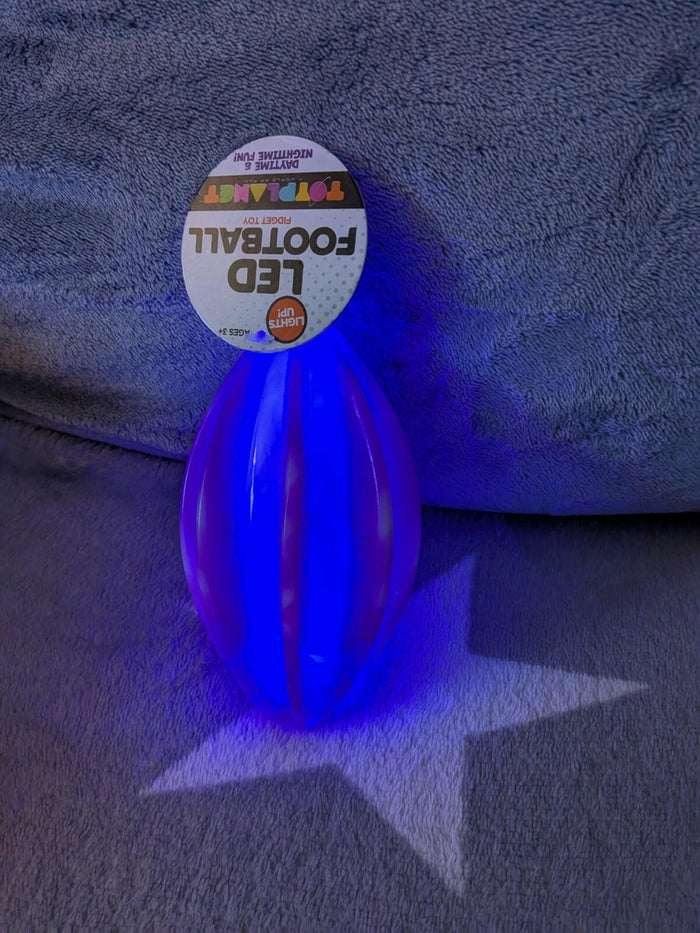 LED Football Toy Planet Fidget Toy Purple Swirl 6" x 3.25" by Deal US