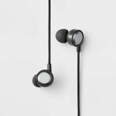 heyday Wired Earbuds In-Ear Black Built-In Microphone 3.5mm Plug by Deal US