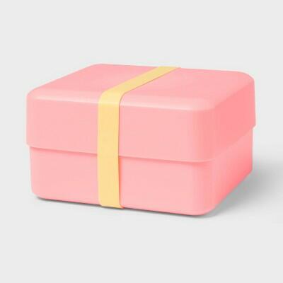 Sun Squad Bento Box Coral Plastic 2 Compartments Dishwasher-Safe by Deal US
