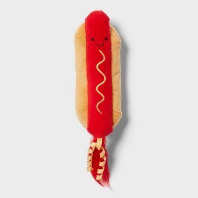 Kicker Hot Dog Cat Plush Toy Sun Squad Multicolor Cat Toy by Deal US