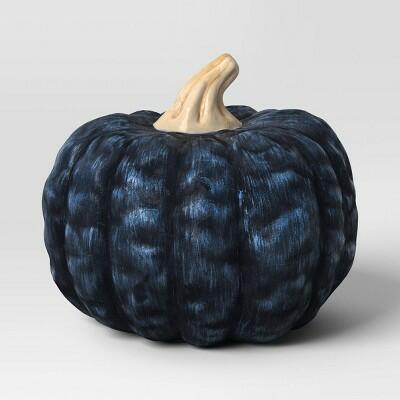 Hyde and EEK! Boutique Small Pumpkin Figurine Black Halloween Decor by Deal US