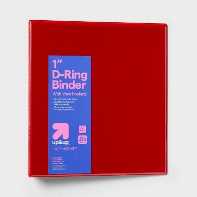 Up&up 1" Red 3 Ring Binder D Rings 220 Sheet Capacity Polypropylene by Deal US