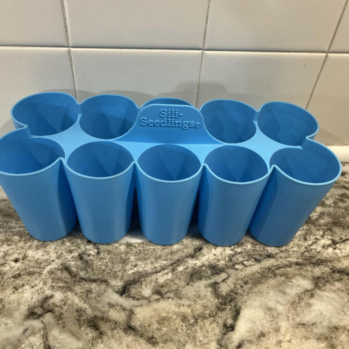 Unbranded Silicone 10 Cell Round Seed Starter Pot Tray Small Orange 2in by Deal US