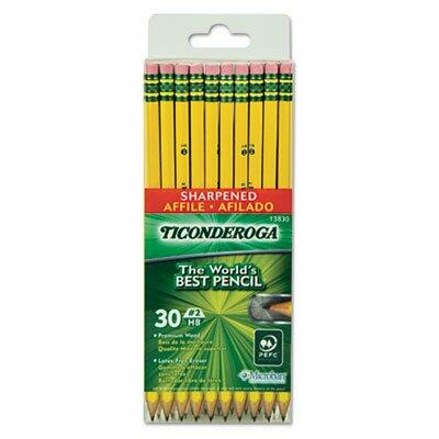 Dixon Ticonderoga No 2 Pencils Latex Free Eraser Presharpened 30 Yellow by Deal US