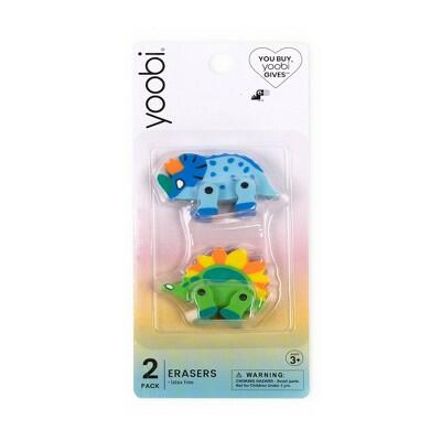 Yoobi 2pk 3D Dinosaur Erasers Fun Kids School Supplies by Deal US