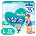 Pampers Splashers Swim Diapers Blue White 10 Count Size Large by Deal US